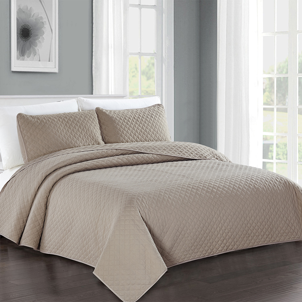 Coperchio per trapunta solido da 3 pezzi da 99,99% in poliestere